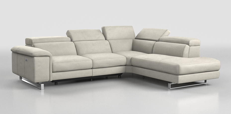 Delebio - corner sofa with 1 electric recliner - right peninsula